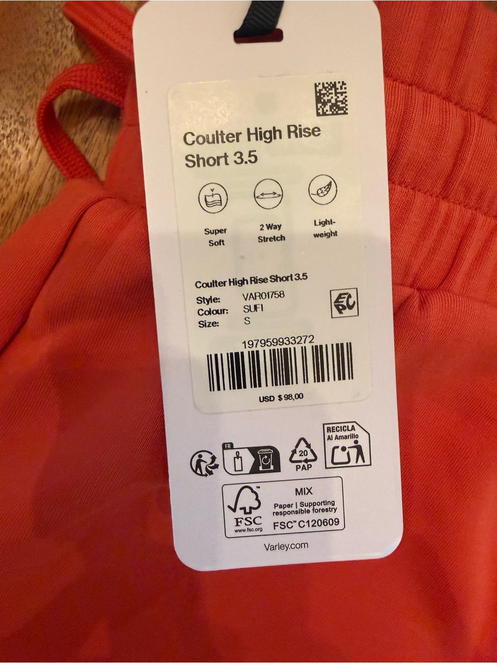 Varley Coulter High Rise Shorts 3.5, Color Summer Fig - Picture 9 of 9